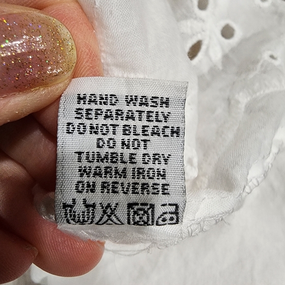 Me 2 Magic Anthro Midi Dress Eyelet White Bridal Smocked Tiered size Large - Picture 10 of 14